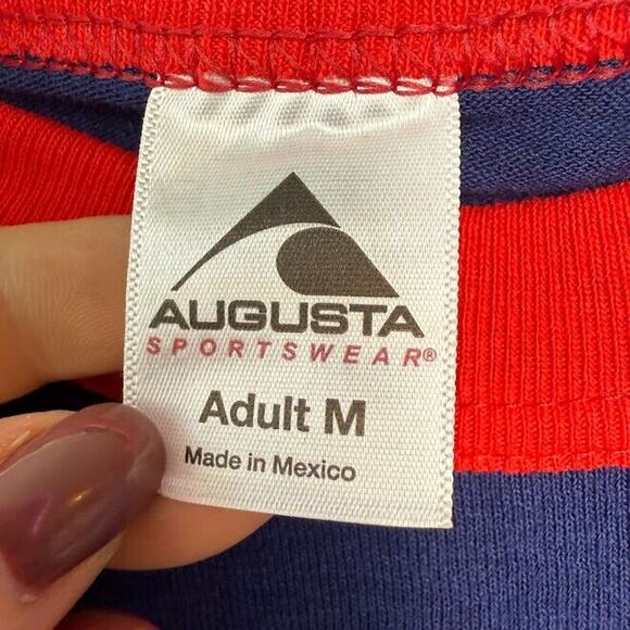 UPenn Wharton Shirt Womens Medium Blue Red Short Sleeve Crew Neck Top - Picture 3 of 6